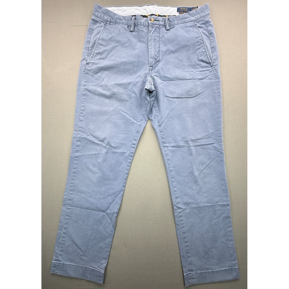 Polo Ralph Lauren Chino Pants Slate Blue Stretch Straight Fit Twill | Mens 32x30